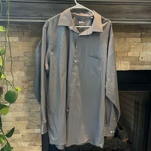 Van Heusen long sleeve gray dress shirt men’s size 18 1/2 37/38